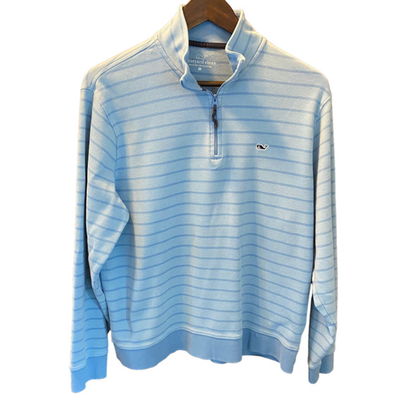 Vineyard Vines Other - Vineyard Vines Light Blue Striped Mockneck Sweatshirt - Medium